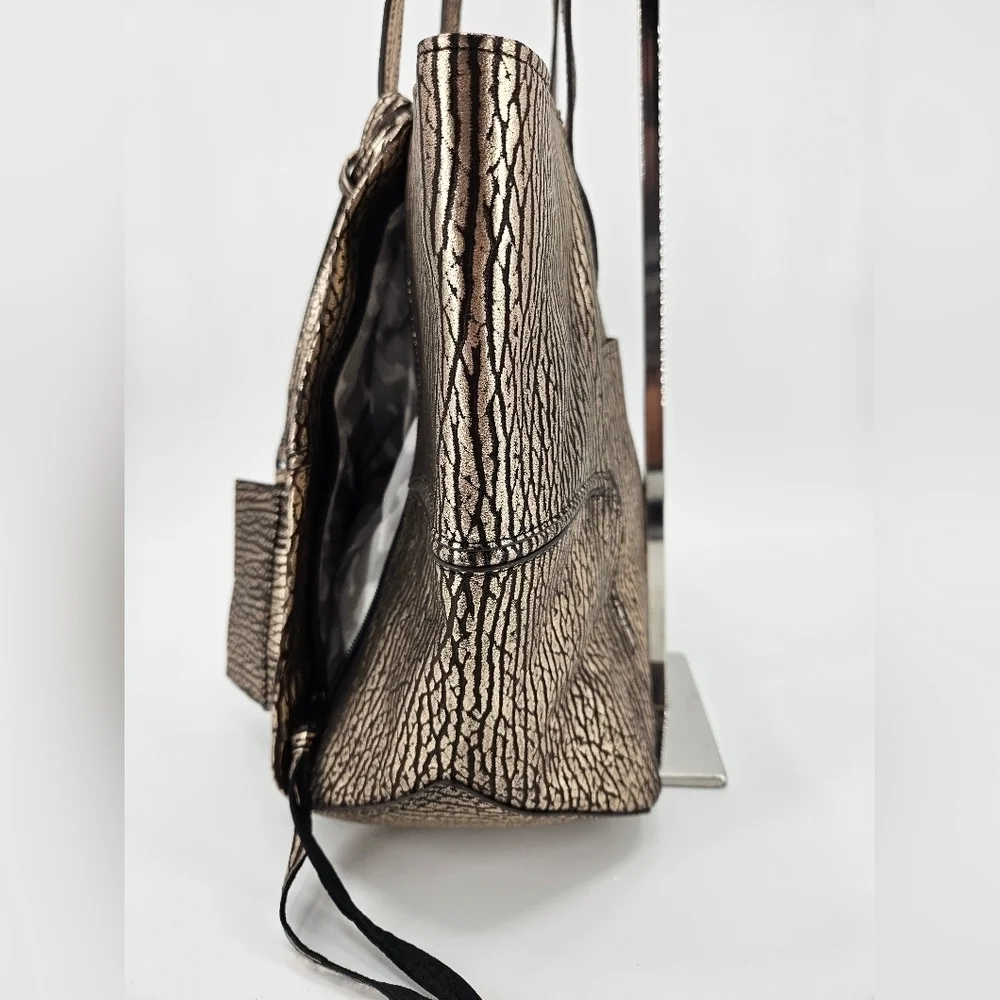 Aimee Kestenberg Leather Shoulder / Tote Bage Purse - Rose Gold & Black